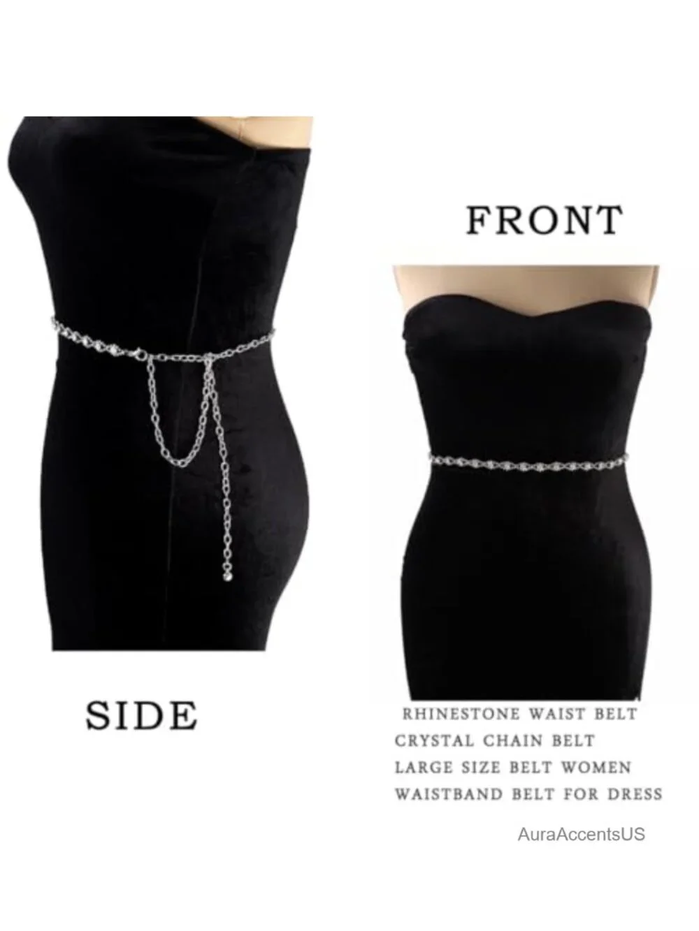 Rhinestone Crystal Waist Belt Chain Belt Large Size Plus Size Wedding Bridal